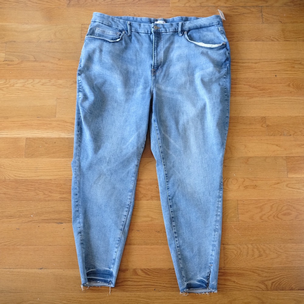 Good American Good Legs‎ Skinny Jeans Womens Blue Sculpting Raw Hem 28-32 NWT